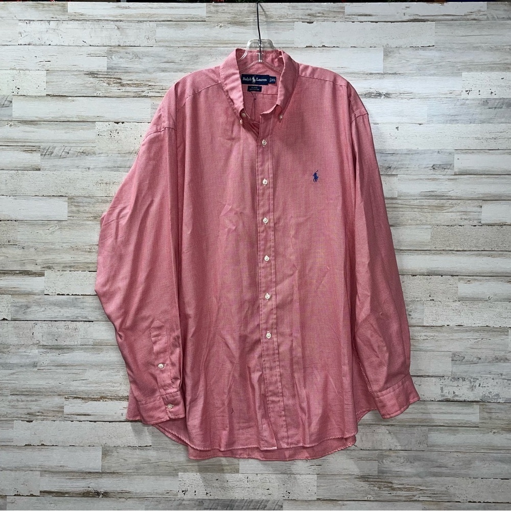 Ralph Lauren Blake 100% Cotton Red and White Plaid Casual Button Down Shirt - Picture 2 of 7